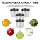 Set of 4 Stainless Steel Seasoning Containers with Handles for Spices, Condiments, and Kitchen Use V1366-AZ2-W-20367