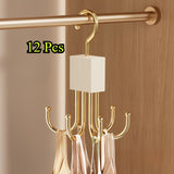 Gold Black rotating multi-hook home organisation, storage solution, high-quality V1347-127-BLA-31381