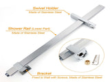 WELS Twin Square Shower Set 8" Rain Shower Head 3 Function Handheld Rail Arm Combo V1233-C7121SHS002M4CKSS108