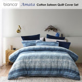 Bianca Amata Blue Cotton Sateen Quilt Cover Set Queen V442-BCA-QUILTCS-AMATA-BLUE-QS