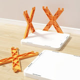 9-Tier Foldable White/Orange Shoe Rack, space-saving vertical design for entry halls, living rooms, V1106-KZDXJ004