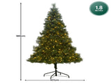 Christabelle 1.8m Christmas Tree Cashmere Pine 6ft Pre-Lit with LED Lights CMT-LED-NPB-6FT