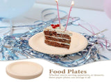 50Pcs Paper Dessert Plates Light Yellow for Gathering Convenient and Sturdy V1369-AZ3-W-13262