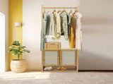 High Strength Bamboo Clothing Rack Closet Organizer Storage Cabinet & Shoe Shelf V767-JJ-ZY1113
