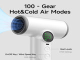 Professional cordless hair dryer - 3 speeds and 3 temperatures, USB rechargeable battery, 200W, V1188-MS-313-0128