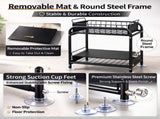 2 Tier Under Sink Storage Rack Kitchen Organizer Steel Frame with Removable Baskets & Suction Feet V324-HO-UNDSINKRACK-BK
