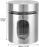 6 Pack 20 oz Stainless Steel Glass Kitchen Canisters Set, Airtight Food Storage Containers with V1258-DP02-C-2175