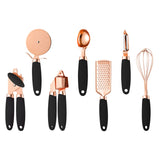Green And Rose Gold 7-Piece Kitchen Gadget Set - Stainless Steel Utensils with Comfort Grip Handles V888-ELOSUNG23934
