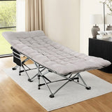 Artiss Folding Bed With Mattress Heavy Duty Grey 185CM FOLD-71-MAT-GY