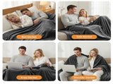 Giselle Electric Throw Rug Double Size 200x180cm Coral Fleece Heated Blanket Grey EB-C-THROW-RUG-200-GY