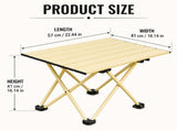 Beige Portable Folding Table - 57*41cm Carbon Steel Compact Carry Design, Quick Setup and Space V888-ELOSUNG54920