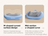 Blue Wireless Rechargeable Cervical & Lumbar Massager Pillow with 4 High/Low Massage Points, 42&degC V888-ELOSUNG52121