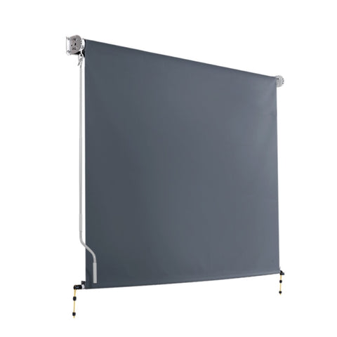 Instahut Outdoor Blinds Blackout Roll Down Awning Window Shade 2.1X2.5M Grey AWN-B-DOWN-PS-21-GREY