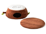 M Convertible Tree Stump Cat Bed - Foldable, Dual-Use, Four-Season Pet Nest with Double Doors V888-ELOSUNG13488