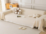 180*420CM Beige Premium Polyester Sofa Throw Blanket, Multi-Seasonal Use, Sofa Protector V888-ELOSUNG21128
