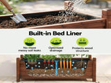 Green Fingers Garden Bed Wooden Planter Box Raised Container Growing 90x30x33cm Brown GB-WOOD-BOX-90-DB