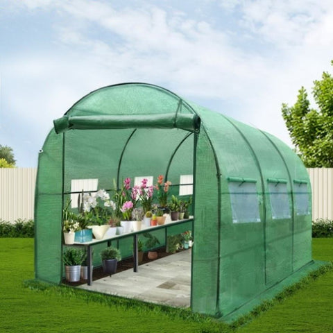 Green Fingers Greenhouse 3x2x2M Walk in Green House Tunnel Plant Garden Shed Dome GH-WALK-30X20-GR