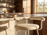 Interior Ave - Calipo White Leather Kitchen Bar Stool - Set of 2 V355-IA-BS3-CW