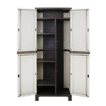 Gardeon Outdoor Storage Cabinet Box 173cm Lockable Cupboard Sheds Adjustable Rattan Beige OSC-CABI-H2D