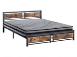 Metal Bed Frame Mattress Base Set Wood Queen BFMS3307-Q_NZ