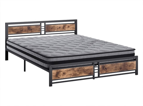 Metal Bed Frame Mattress Base Set Wood Queen BFMS3307-Q_NZ