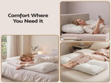 Giselle wedge pillow headboard with non-flattening shredded foam core, perfect for dorm reading or HBP-HRNECK-COR-WH-KS