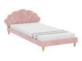 Artiss King Single Bed Frame BedStory Mattress Set Pink Velvet Scallop Bedhead with 20cm Mattress BFRAME-SET-ROSY-XFMA-KS