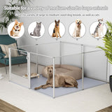 81cm Highest Acrylic Dog Whelping Pen Box Safe Aluminum Frame Pet Playpen w/ Mat V767-XPETSYL-13S-V1