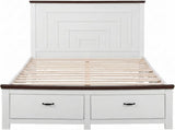 Artiss Double Wooden Bed Frame and 2 Bedside Table Bedroom Furniture Set WBED-F-RAWDO-D-BS-06-BGX2