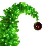 Christabelle 7.5ft Christmas Gremlin Tree Curved Top Red Bauble Green White LED Lights 112_HZG75