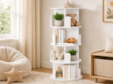 Levede Rotating Bookshelf Corner 4 Tier 3-Section Storage Display 5kg Home White CH1191-AU