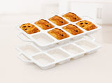 8-Cavity Mini Loaf Pan, Non-Stick Silicone Bread Mold with Sturdy Stainless Steel Frame Perfect V1341-ZY-2HL7SVVS-2PCS