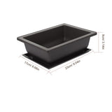 Black Plastic Planter Pots with Drainage Saucers, Garden Flowerpots Set for Indoor and Outdoor Home V1366-AZ2-W-13489