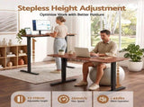Artiss Electric Standing Desk Height Adjustable Table 120cm Walnut Black HASD-B-S2522R-120-BKWA