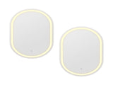 Embellir 2 LED Wall Mirror With Light 50X75CM Bathroom Decor Oval Mirrors Vanity MM-E-WALL-OVAL-LED-5075-X2