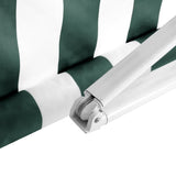 Instahut Retractable Folding Arm Awning Motorised Sunshade 3Mx2.5M Green White AWN-B-ARM-REMOTE-30X25-GNWH