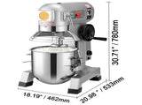 Commercial Food Mixer, 18.7L Commercial Stand Mixer with 3 Adjustable Speeds, 1100W Dough Mixer with V952-ZXSPJBJ20QT1FBO63V3
