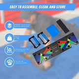 9 in 1 Push Up Board Yoga Bands Fitness Workout Train Gym Exercise Pushup Stand V63-832261