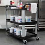 SOGA 2X 3 Tier 83x43x95cm Food Trolley Food Waste Cart w/ 2 Bins Storage Kitchen Small FOODCARTRUBBISHWITHWASTEBINSSX2