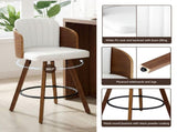 Artiss Wooden Bar Stools Swivel Kitchen Counter Stool Chair 58cm Seat Height BA-TW-W0099-WHX4