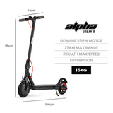 ALPHA Urban 8 Electric Scooter, Suspension, 25km Range, 8.5-Inch Wheels, Brushless Motor, Motorised V219-TRNESCALA4KA
