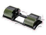 Powertrain Eon Dial Up 45KG Adjustable Dumbbell - Green DMB-B14-045-GN-1