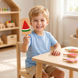 Unfinished Wooden Frozen Pop Toy Set for Pretend Play, Natural Beech Wood Ice Cream Shapes for DIY V1366-AZ2-W-16104