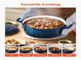 Enameled Cast Iron Dutch, 5.7L Pot with Lid and Dual Handles, Heavy-Duty Durable Cookware Pan, V952-ZTHLKX6QTTCT7F6PS001V0