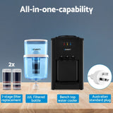 Devanti Water Cooler Dispenser Bench Top 22L w/2 Filter WD-1103-22L-2FT-BK