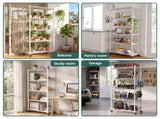 Artiss 5-Tier Foldable Kitchen Bakers Rack 71x160cm Microwave Stand White KR-MEL-5S-FOLD78-WH