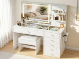 Artiss Dressing Table LED Vanity Desk Set Stool White FURNI-L-DRESS07-WH-AB