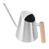Watering Can with Long Spout Rustproof Stainless Steel Watering Pot with Wooden Handle for Garden V1294-YM0703-3111230098013