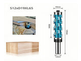 Double Bearing Spiral Flush Trim Router Bit 12mm Shank - Solid Carbide Blade with Teflon Coating, V1107-145-11346-BLU3