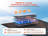 30W Foldable Solar Panel Charger, 16BB N-Type Monocrystalline Solar Panel 24% Efficiency, V952-BXZDTYNB130WQ3D4Y001Y3